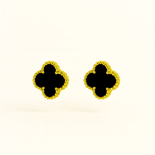 Onyx Fleur Studs