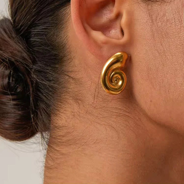 Golden Nautilus Studs