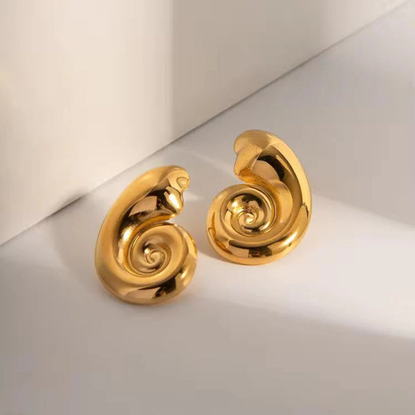 Golden Nautilus Studs
