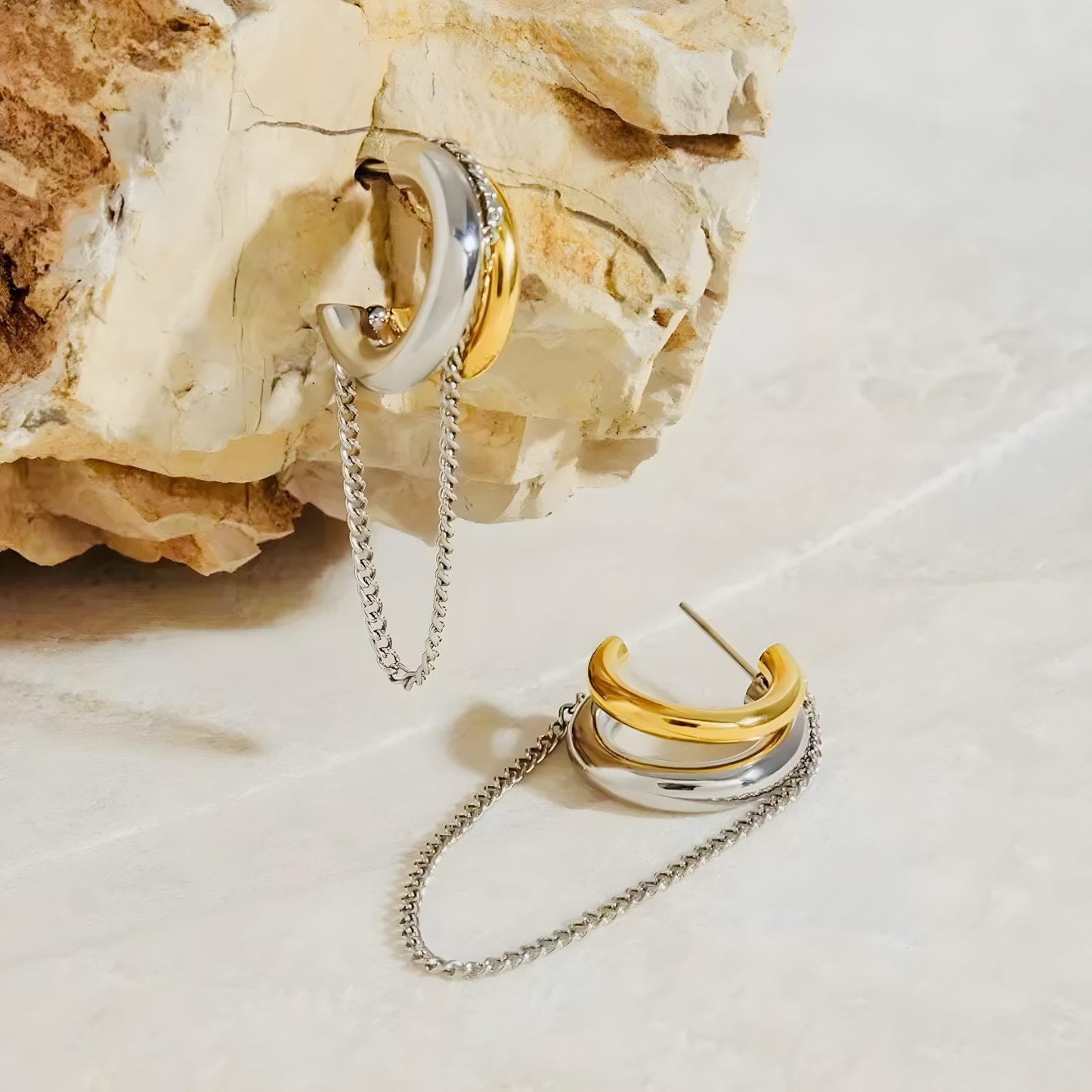 Bi-Metallic Earrings