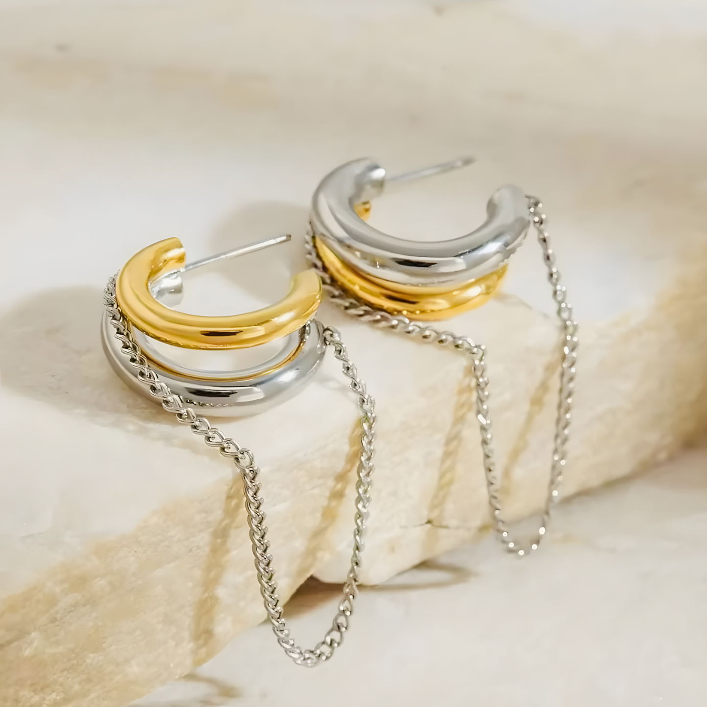 Bi-Metallic Earrings
