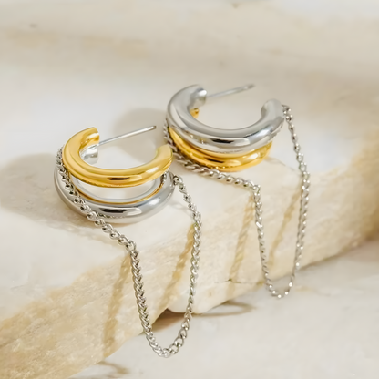 Bi-Metallic Earrings