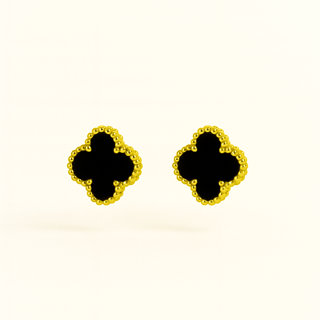 Onyx Fleur Studs