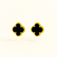 Onyx Fleur Studs
